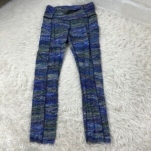 Lululemon Fast and Free Tight II 25" *Nulux Interconnect Blue Multi